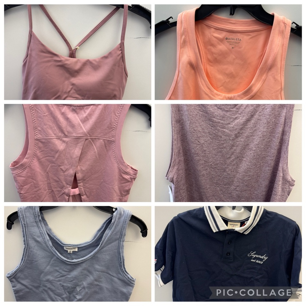 Athleta Women's Tank Tops - Mauve, Peach, Pink, Light Blue